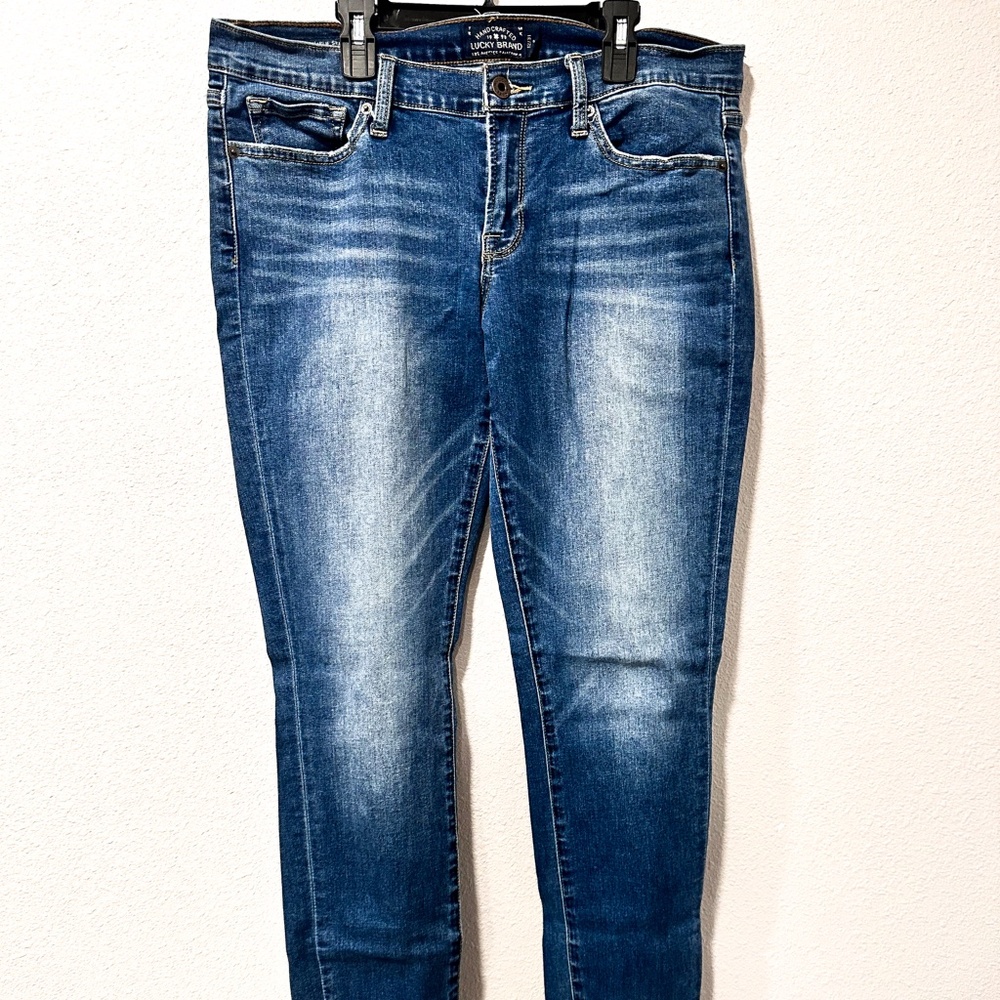 Lucky Brand Charlie Skinny Jeans Medium Blue Wash Stretch Hi Waist Womens 12/31